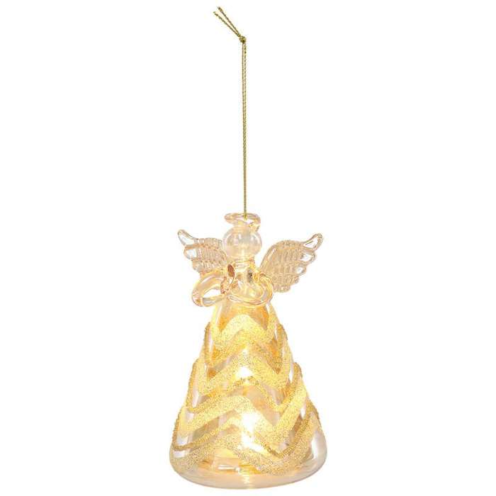 Crystal Angel Christmas Ornament with LED Light