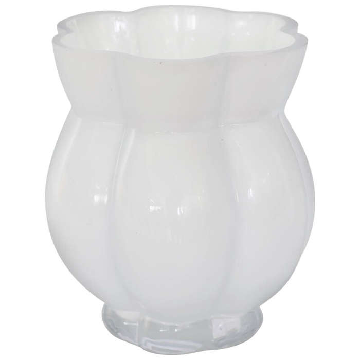 Daisy White Glass Vase