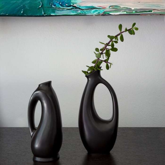 Kuro Handled Vase - Black