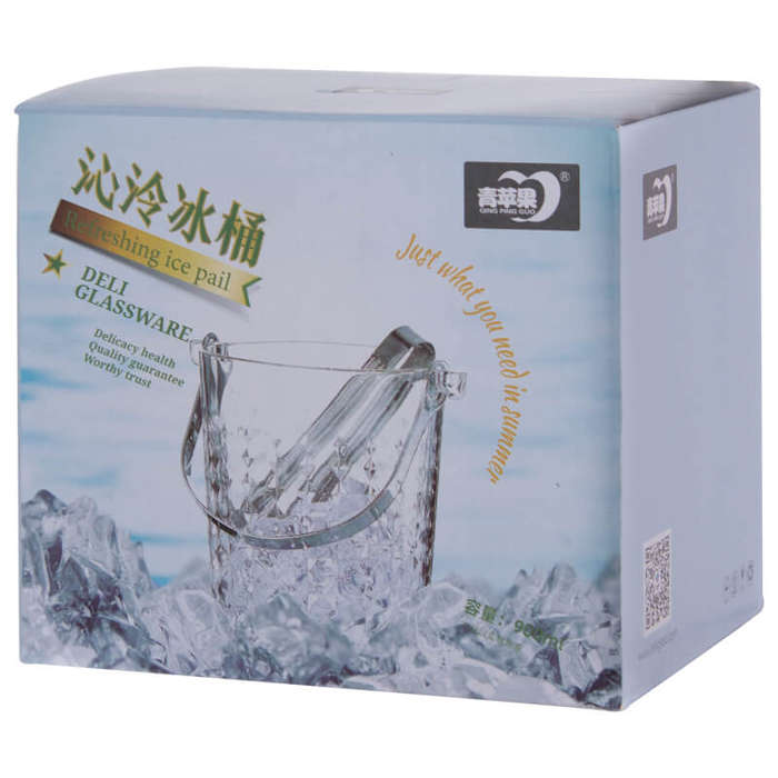 Marilyn Glass Ice Bucket & Tongs - 900ml