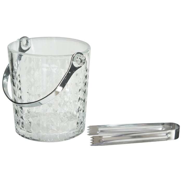 Marilyn Glass Ice Bucket & Tongs - 900ml