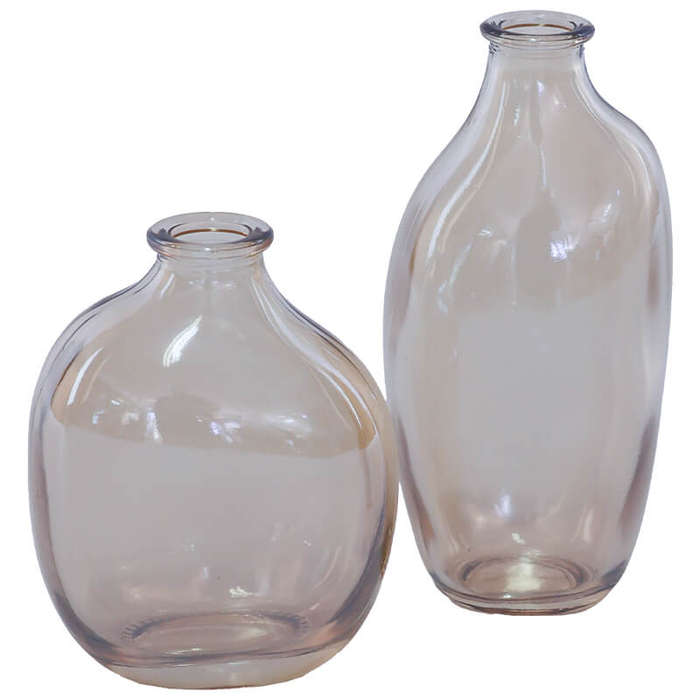 Organic Glass Mini Posy Vase - Amber