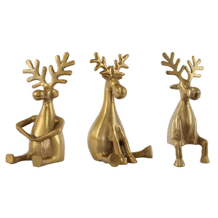 Sitting Reindeer Xmas Decor Figurine