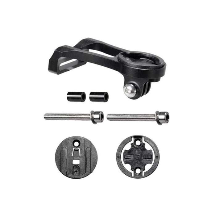 Integrated GPS Stem Mount for Garmin with GoPro and Universal Flashlight Holder Mount