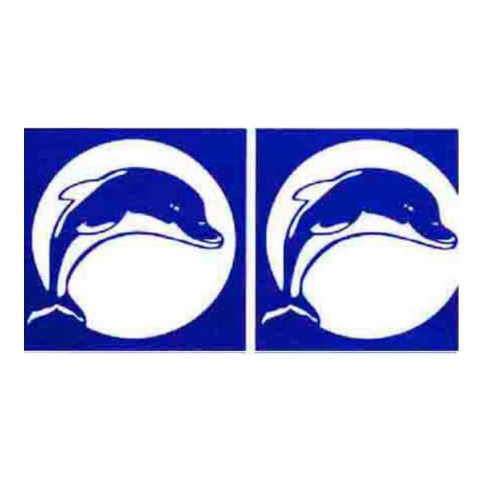 Dolphin Dark Blue Fibreglass Pool Mosaic  Tissue Sheet 605 x 160mm