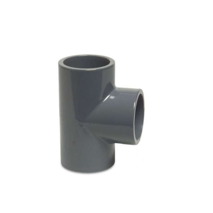 PVC T-piece Grey Glued