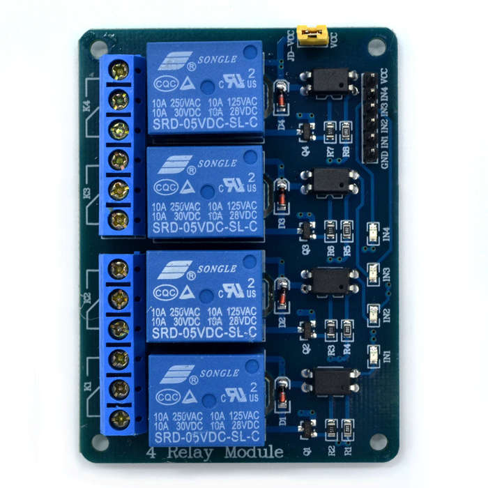 Relay Switch Control Component Electronic Component Card 4 Channel (5V Coil) | Electronics Component