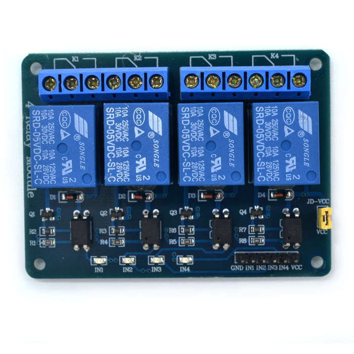 Relay Switch Control Component Electronic Component Card 4 Channel (5V Coil) | Electronics Component