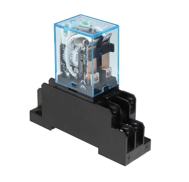 Power Relay Switch Control Component Electronic Component With Din Rail Bracket (12V Coil, 10A 25...