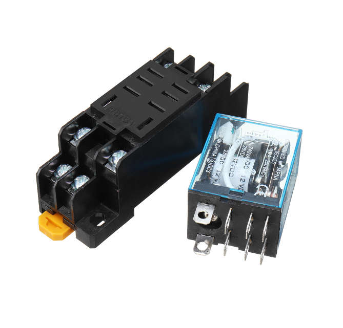 Power Relay Switch Control Component Electronic Component With Din Rail Bracket (12V Coil, 10A 25...