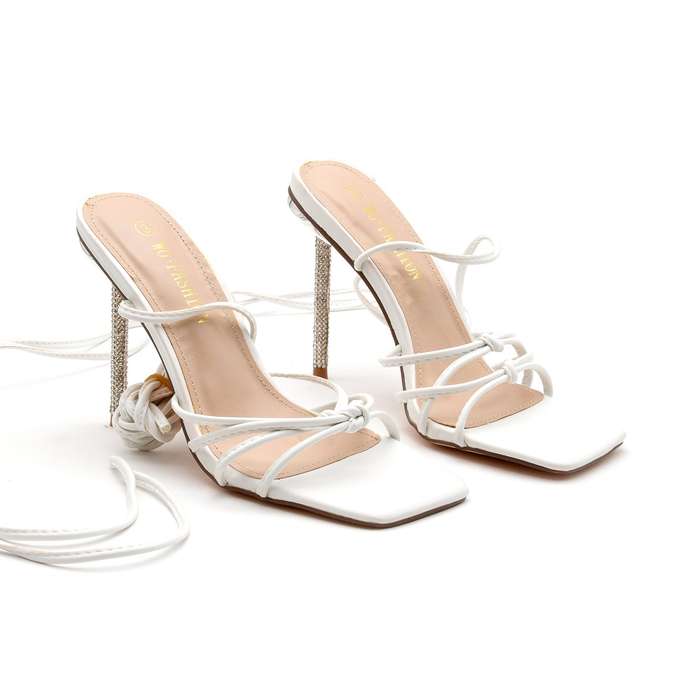 Bow Detail Strappy Heel Sandals.