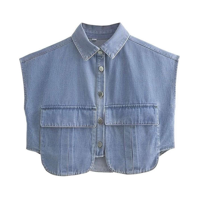 Denim Short Sleeve Shirt.