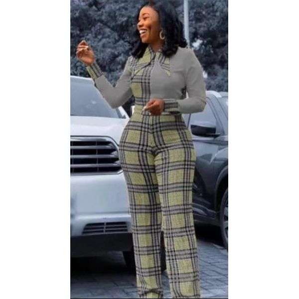 Plaid Formal Jumpsuit