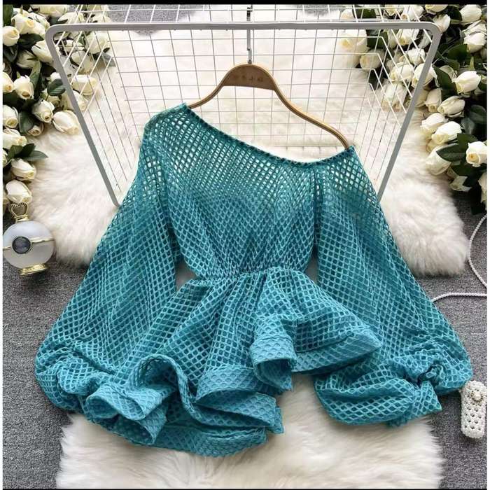 One Shoulder Off Sexy Hollow Out Camisas Top.