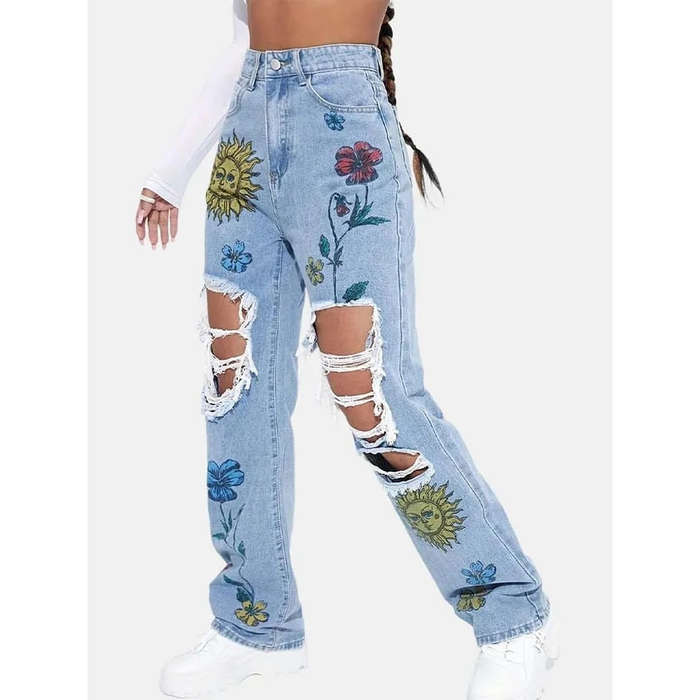 Casual Denim Ripped Jean