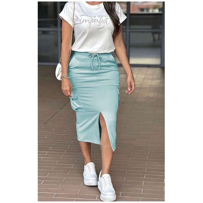 Short Sleeve Tops and Long Skirts set.