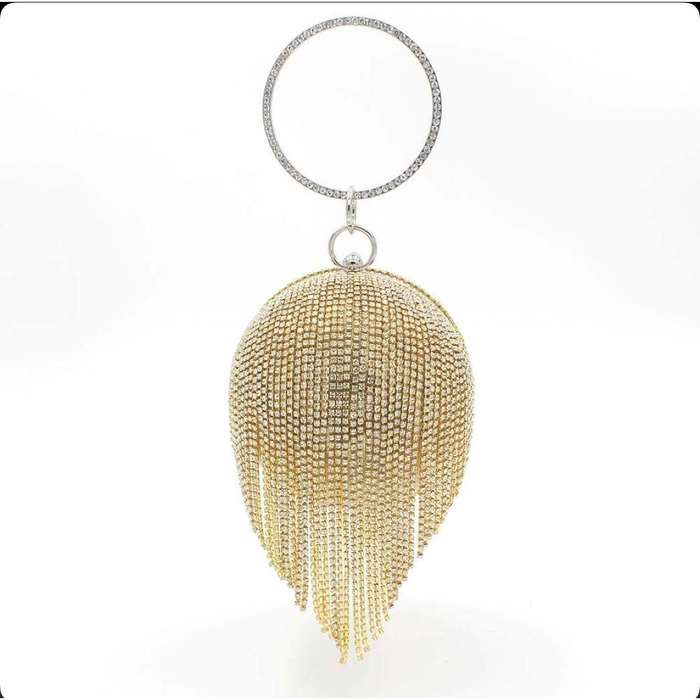 Rhinestone Tassel Round Handbag