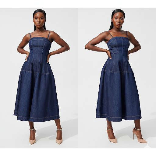 Denim Spaghetti Strap Dress