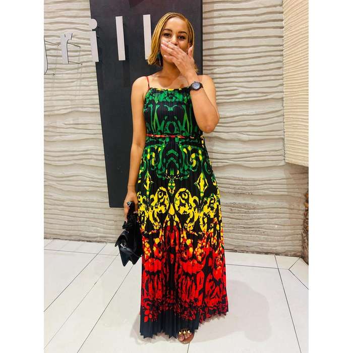 Rasta Sleeveless Maxi Summer Dress