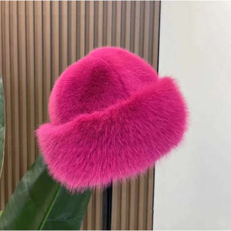 Winter Fur Hat Women Natural Raccoon Fox Fur Russian Hats