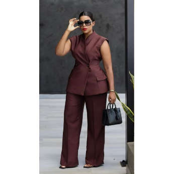 Sleeveless Top and Long Pants 2 Piece Set