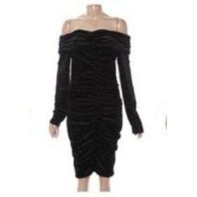 Off Shoulder Velvet Dress 