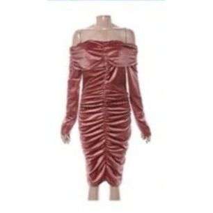 Off Shoulder Velvet Dress 