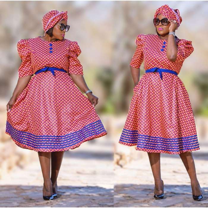 Short Sleeve Midi Ankara Dress