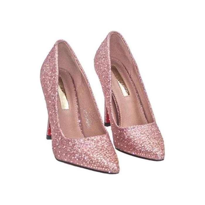 High Heels Pointed Slip-on Bling Wedding Casual Pumps.