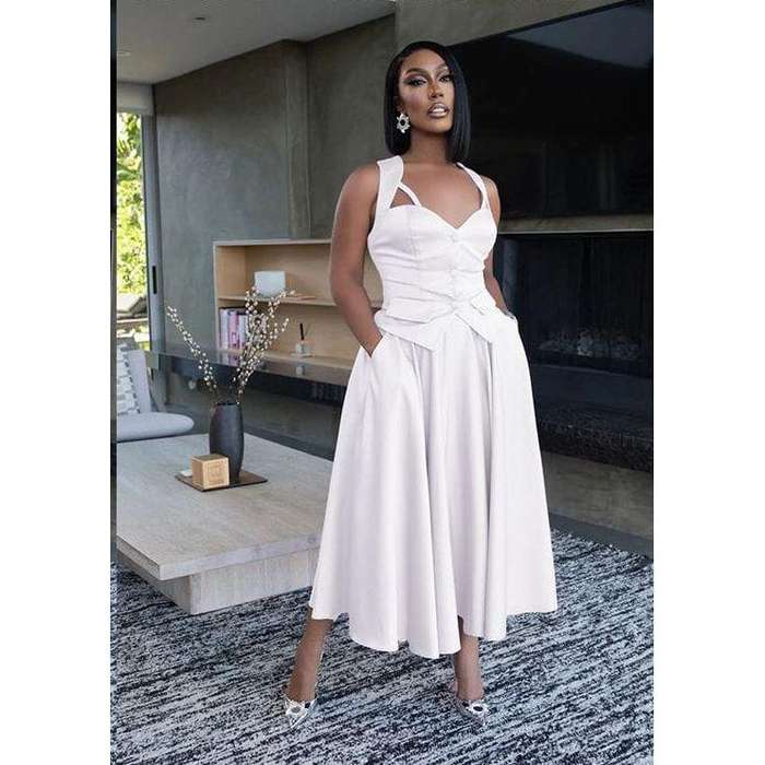 Queen Worth Satin Corset Maxi set.