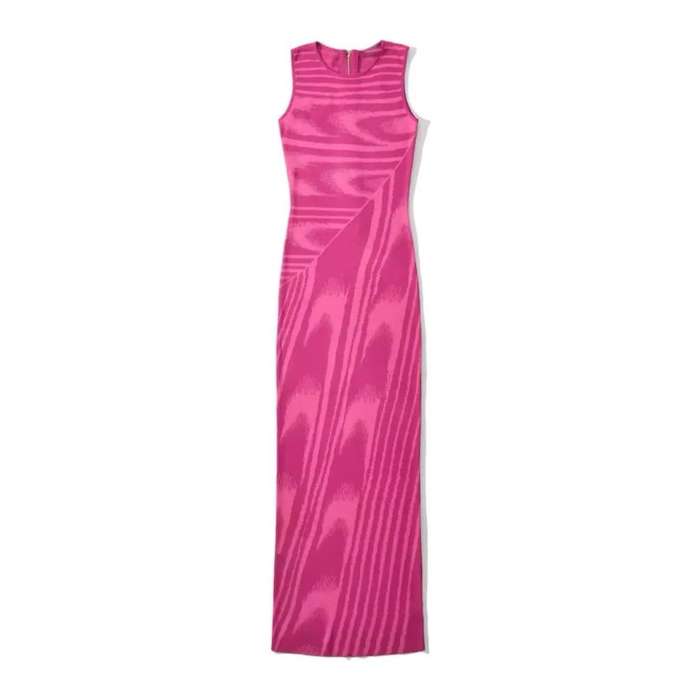 Sleeveless Zebra Print Bodycon Dress.
