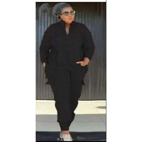 Sleeve Knit Top & Elastic Waist Pant Two Piece Tracksuit Set