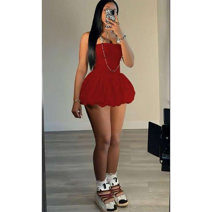 Cute Spaghetti Strap Backless Bandage Slim Mini Dresses