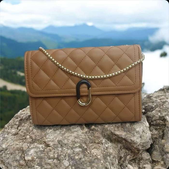 Elegant Quilted PU Leather With Chain Strap Mini Handbag