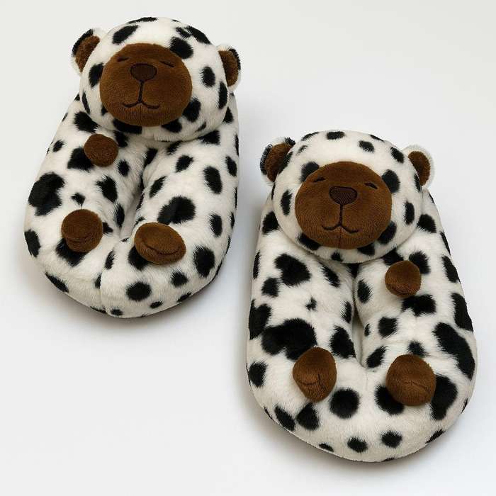 Furry Faux Fur Slides Teddy Bear Plush Slippers