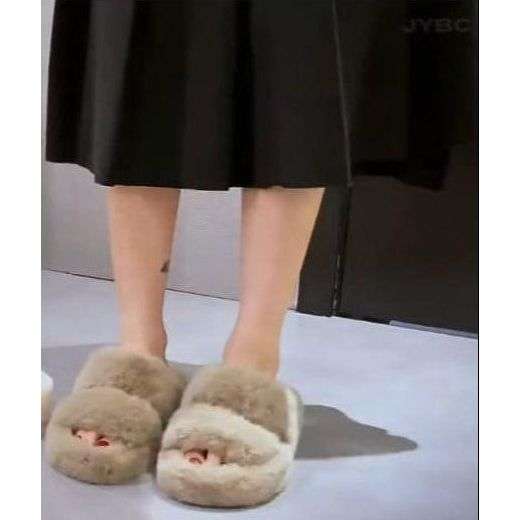 Platform thick Heel Minimalist Fluffy Slippers