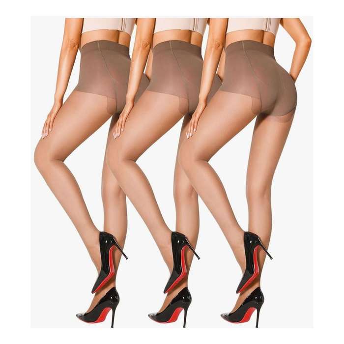 Crotchless Pantyhose Tummy Control 20D High Waist Sheer Tights