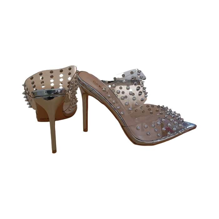 Slip On Sandals Heel Mules Open Square Toe Shoes