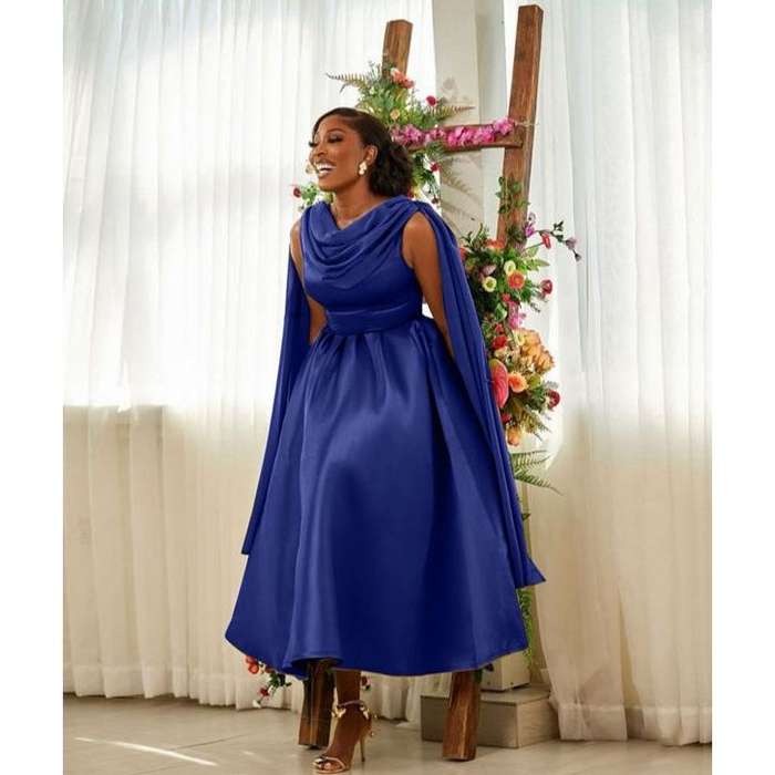 Plus Size Satin A Line Maxi Homecoming Prom Dresses