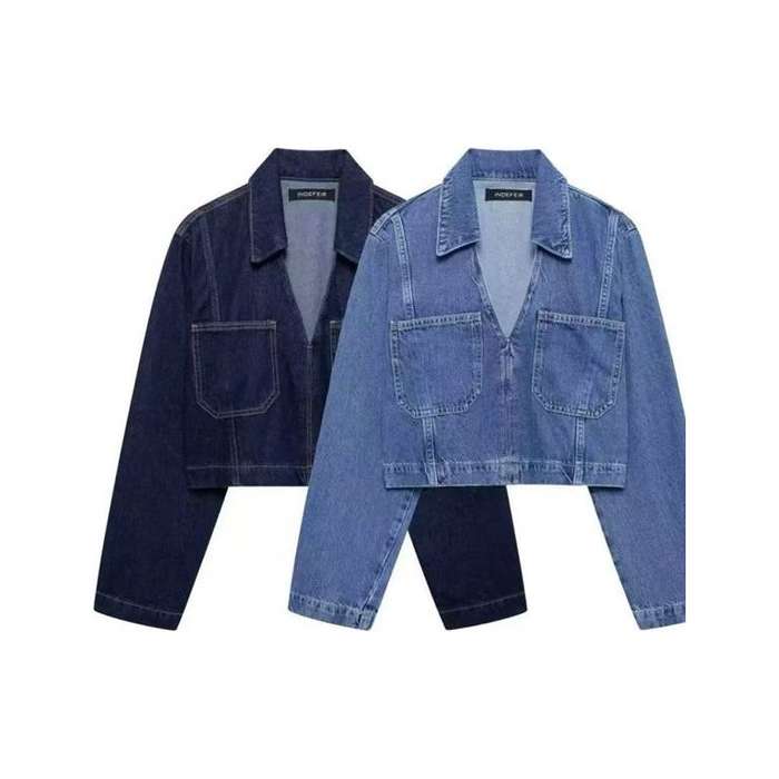 Petite Dark Indigo Cropped Denim Jacket