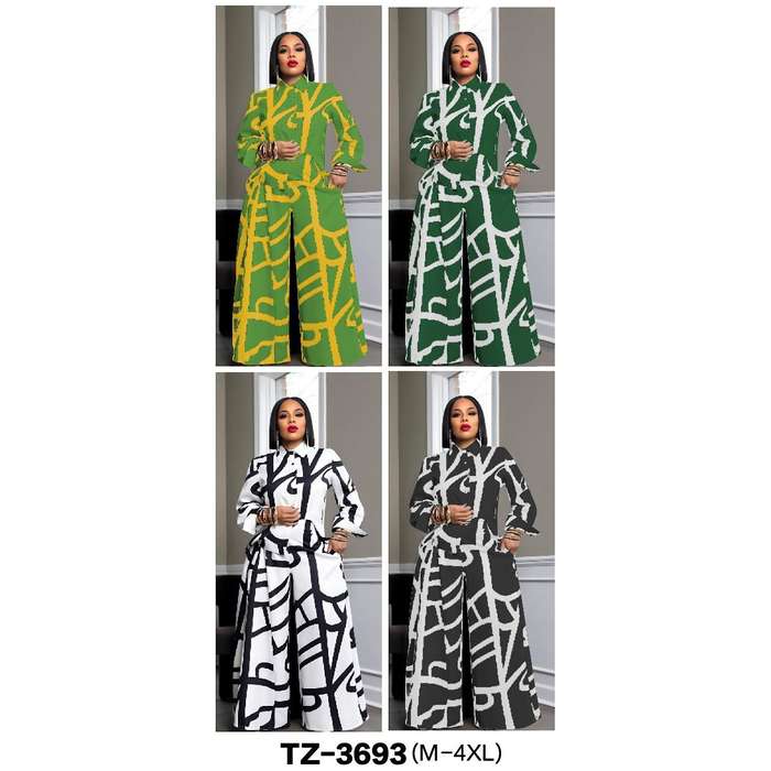 Lady's Geometric Printed Extra 2 Piece Set