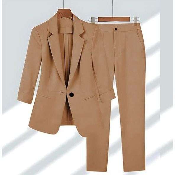 3/4 Sleeve Blazer And Formal Pants Set