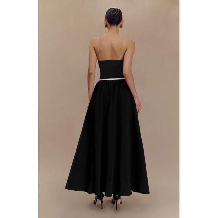 Boobtube Belt Elegant Backless Maxi Dress