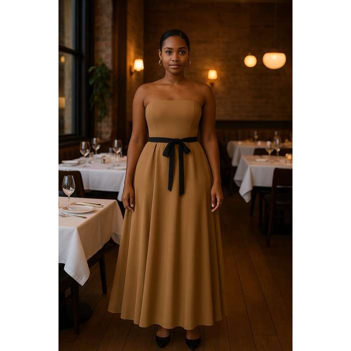 Boobtube Belt Elegant Backless Maxi Dress