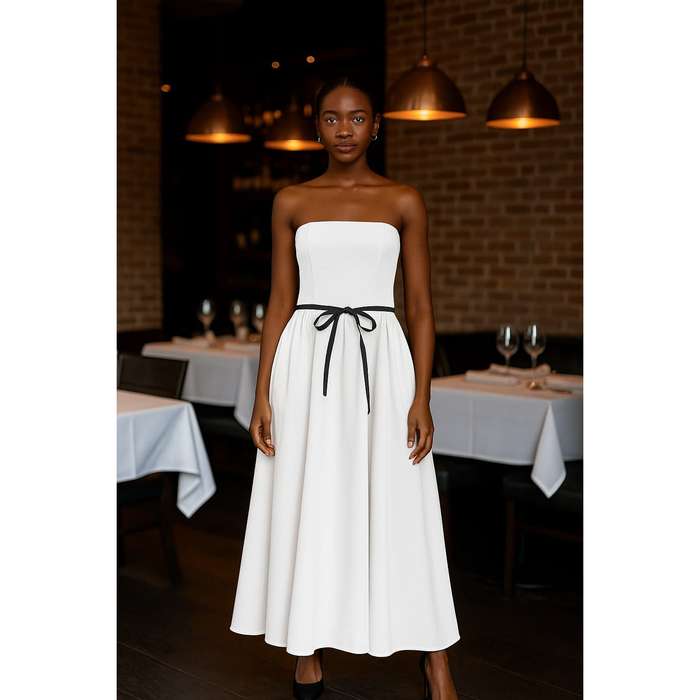 Boobtube Belt Elegant Backless Maxi Dress
