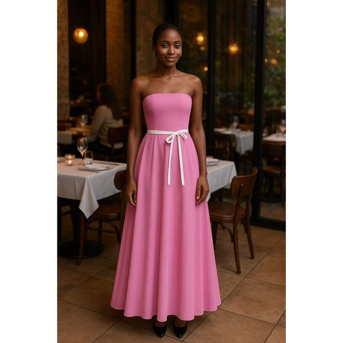 Boobtube Belt Elegant Backless Maxi Dress