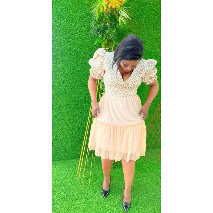 Honey-Comb Mesh Shirt and Pleated Skirt.