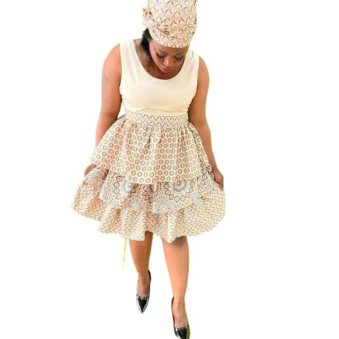 Vintage Ankara Sleeveless Dress