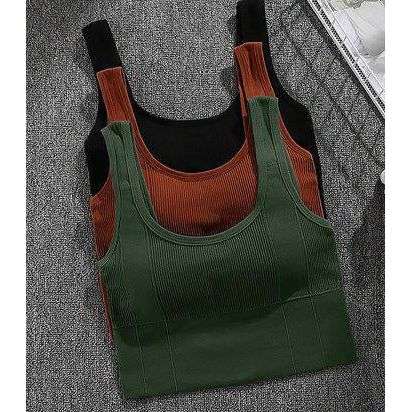 Women's Plain-Color Ribbed Top