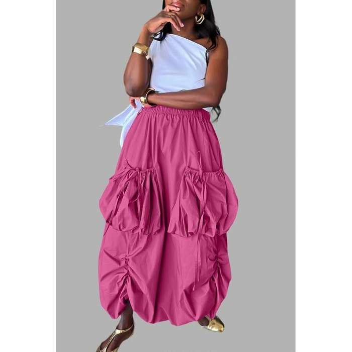 Cargo Hem Ruched Parachute Skirt